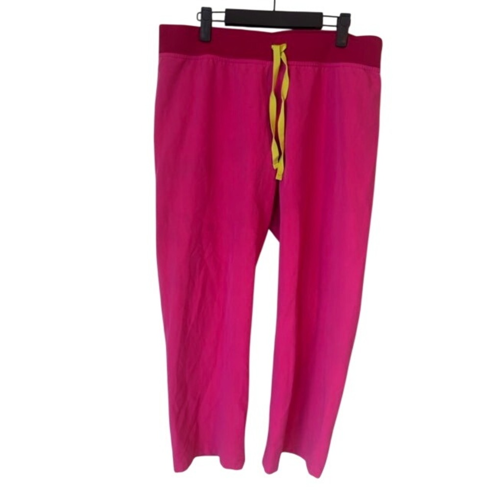 FIGS Technical Collection Pink Scrub Pants Women Large Petite W23SW2020P Neon